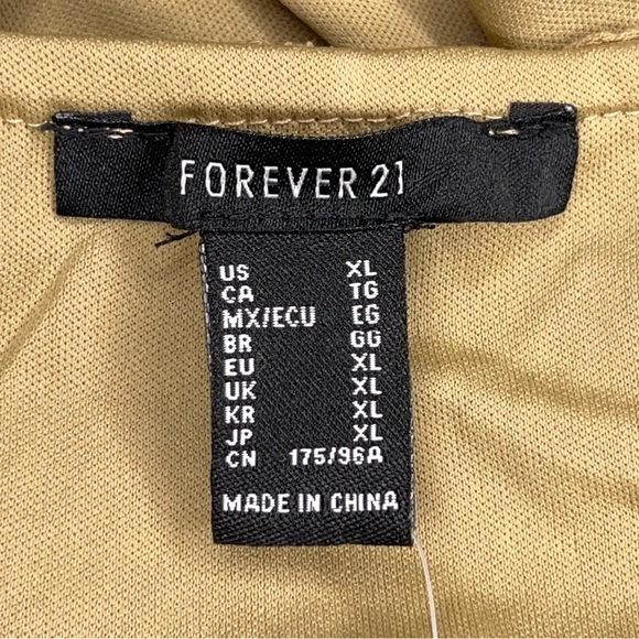 NEW XL Forever 21 Khaki Beige Textured Crop Top Sleeveless Stretch Boho Bohemian - Picture 6 of 13